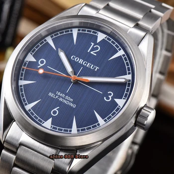 Corgeut 41mm vyrų laikrodis blue dial Mechaninė Automatinė Sapphire kristalas mens apyrankės laikrodis prabangos prekės viršų
