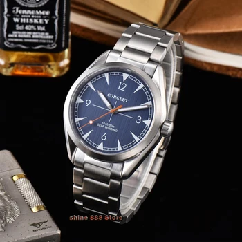 Corgeut 41mm vyrų laikrodis blue dial Mechaninė Automatinė Sapphire kristalas mens apyrankės laikrodis prabangos prekės viršų
