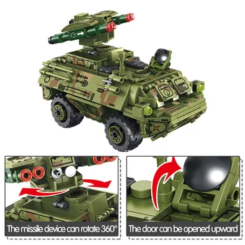 Miestas Karinės WW2 Vežime Raketų automobilių, transporto priemonės modelis Blokai įrangos pardavimas, biuro įrangos Ginklų Tankas Kareivis Duomenys Plytų Žaislai vaikams