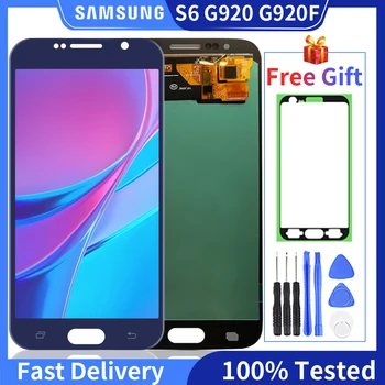 Patikrintas Samsung Galaxy S6 LCD G920 SM-G920F G920F Ekranas Jutiklinis Ekranas skaitmeninis keitiklis Asamblėjos S6 Ekranas Replecement