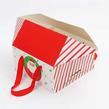Kalėdų Cake Box Animacinių Filmų Kalėdų Senelis Pakuotės Šalies Naudai Aikštėje Desertas Maišeliai Kalėdų Papuošalų, Dovanų Dėžutės Su Rankena Raudona Gre