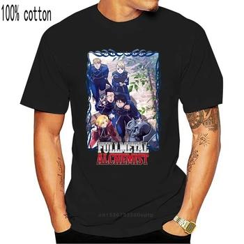 WallScrollPosters Full Metal Alchemist Anime Unisex Marškinėliai Laisvi Juodas Vyrų T Shirts Homme Tees 2020 Naujas Trumpomis Rankovėmis Vyrams