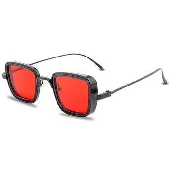 Mados Steampunk Akiniai nuo saulės Prekės ženklo Dizainas Vyrai Moterys Senovinių Kvadratinių Metal Punk Saulės akiniai UV400 Atspalvių Akiniai